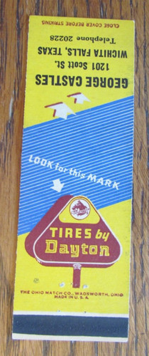 Dayton tires matchbook - dayton,