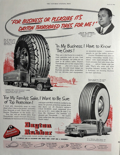 1952 dayton rubber tires - dayton, costs